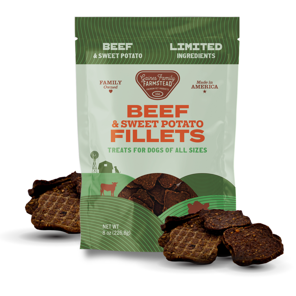Beef and Sweet Potato Dog Treat Fillets, Soft 8 oz Chewy Rewards for Training and Everyday Snacking source image 1