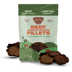 Beef and Sweet Potato Dog Treat Fillets, Soft 8 oz Chewy Rewards for Training and Everyday Snacking source image 1