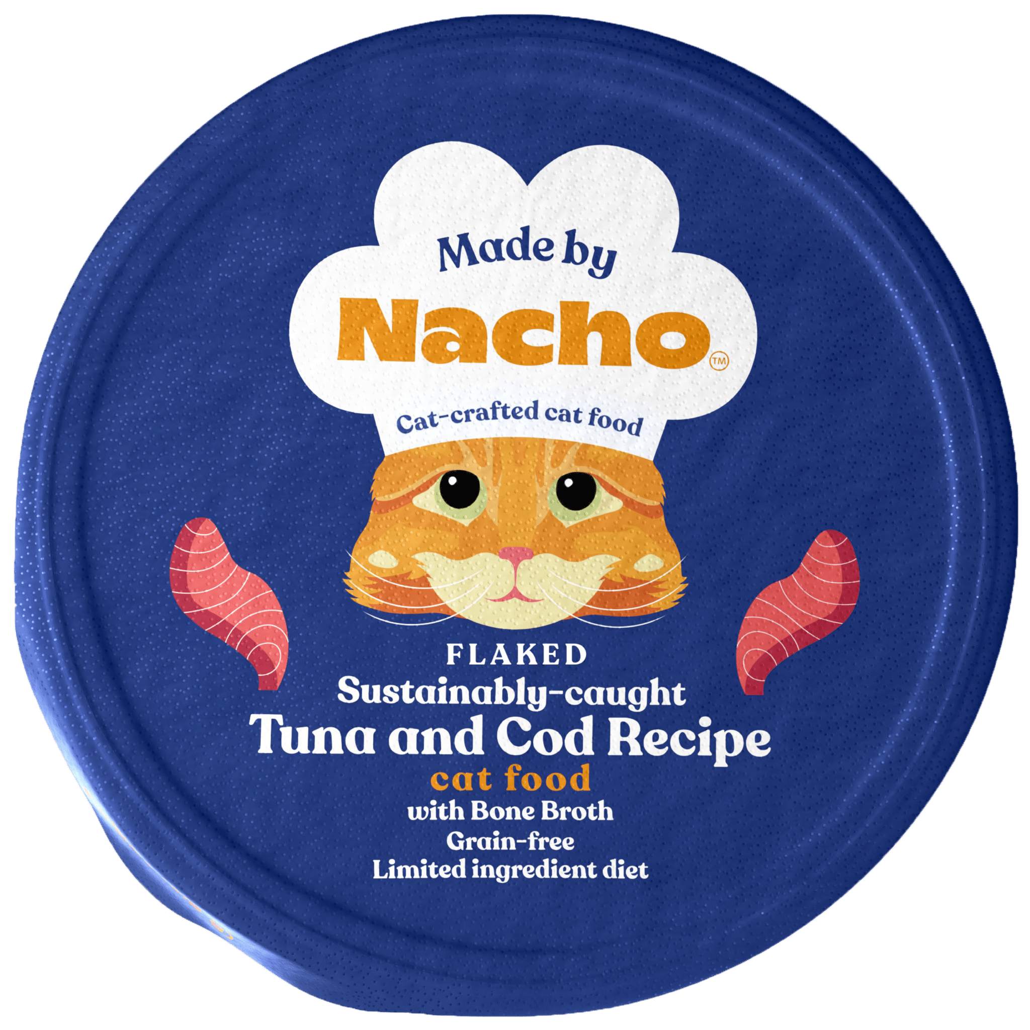 Tuna and Cod Wet Cat Food in Salmon Broth with Flaked Texture for Hydration and Complete Daily Nutrition product image 1