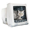 Retro Monitor Pet Cave Bed for Cats and Small Dogs, Dual-Texture Cushion and Washable Zipper Cover source image 1