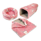 Guinea Pig Plush Play Set for Daily Hideaway and Rest Time, Three-Piece Package in Pink or Gray source image 1