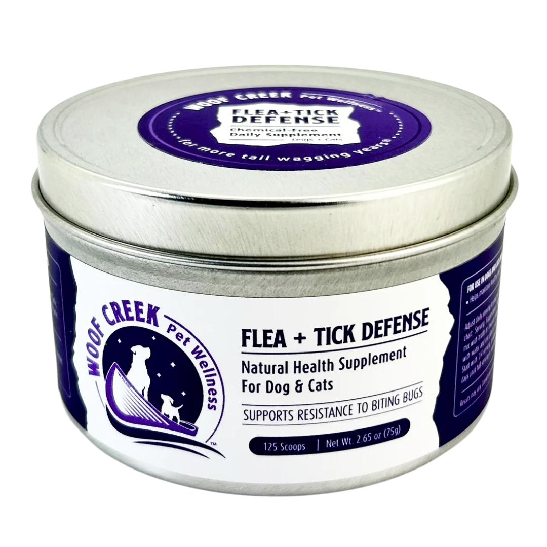 Flea and Tick Meal Topper for Dogs and Cats, Daily Functional Mushroom Powder in 75 g Tin and Refill Pouches source image 1