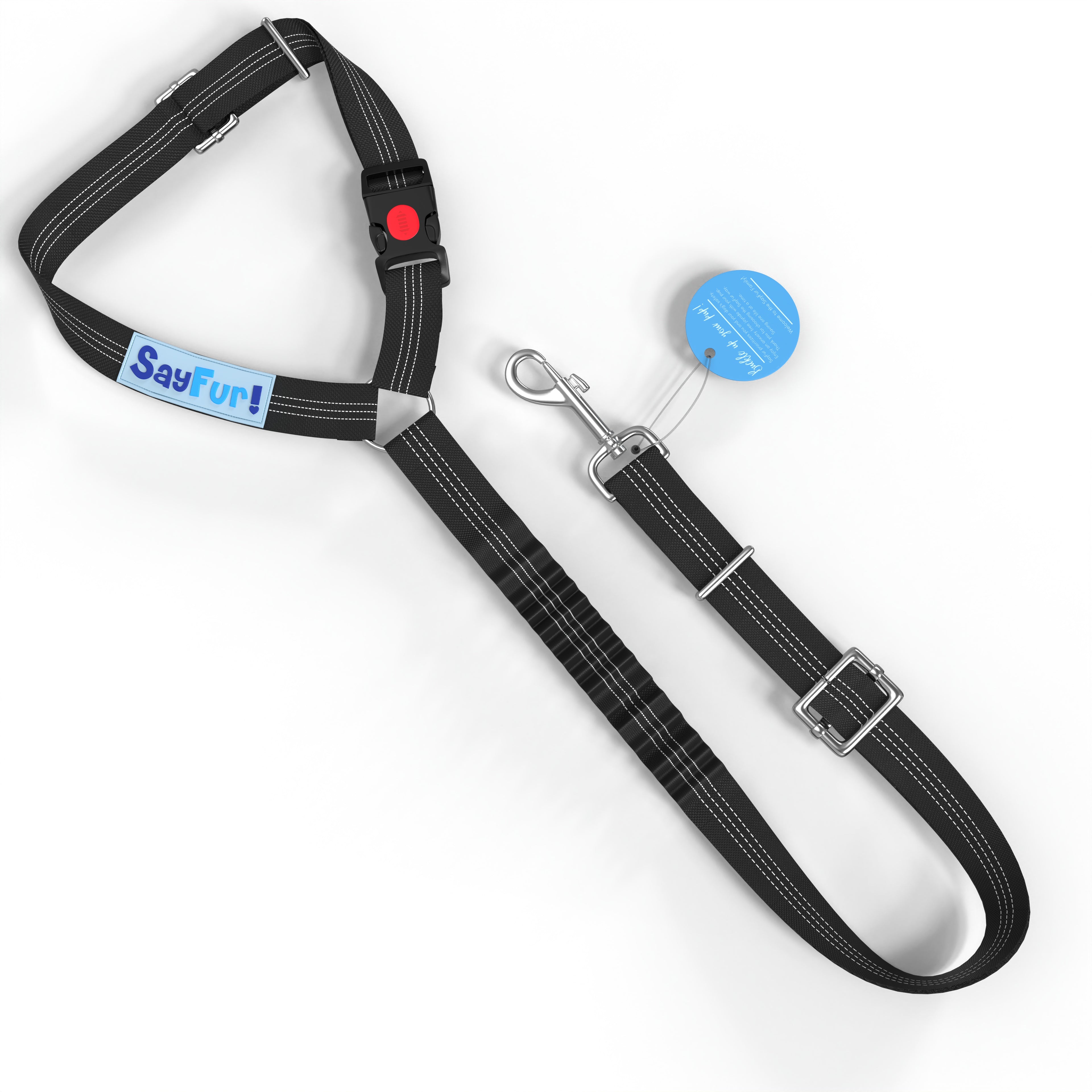 Headrest Dog Seat Belt Restraint for Vehicle Travel with Adjustable Length and Harness Attachment product image 1