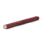 Angled view of 6-inch bully stick showing smooth baked brown exterior and rolled center on white background
