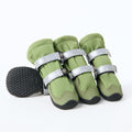 Green Waterproof Dog Rain Boots, Reflective Fleece-Lined Paw Protection for Snow, Salt and Mud source image 1