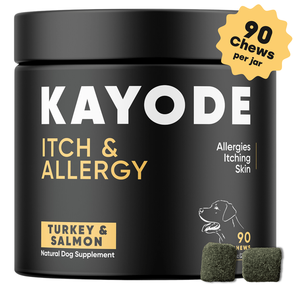 Dog Itch and Allergy Support Chews for Skin and Immune Response, Offered in One- to Six-Pack Quantities source image 1