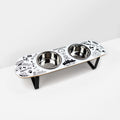 Elevated Double Dog Bowl Stand, Medium Skateboard-Deck Feeder with Two 4-Cup Stainless Steel Bowls source image 1