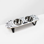 Elevated Double Dog Bowl Stand, Medium Skateboard-Deck Feeder with Two 4-Cup Stainless Steel Bowls source image 1