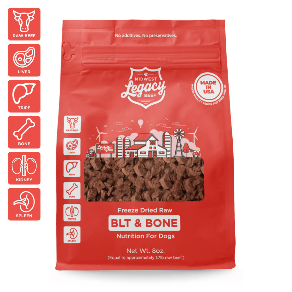 Freeze-Dried Beef Dog Food, 68% Beef Recipe with Ground Bone and Green Tripe in Five Bag Sizes source image 1
