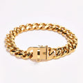 Gold Cuban Link Dog Collar in Nine Lengths from 9.8 to 25.6 Inches for a Bold Everyday Look product image 1