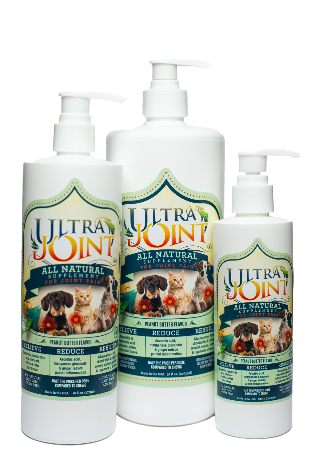 Joint Support Supplement for Dogs and Cats with Glucosamine and Chondroitin in Three Bottle Sizes source image 1