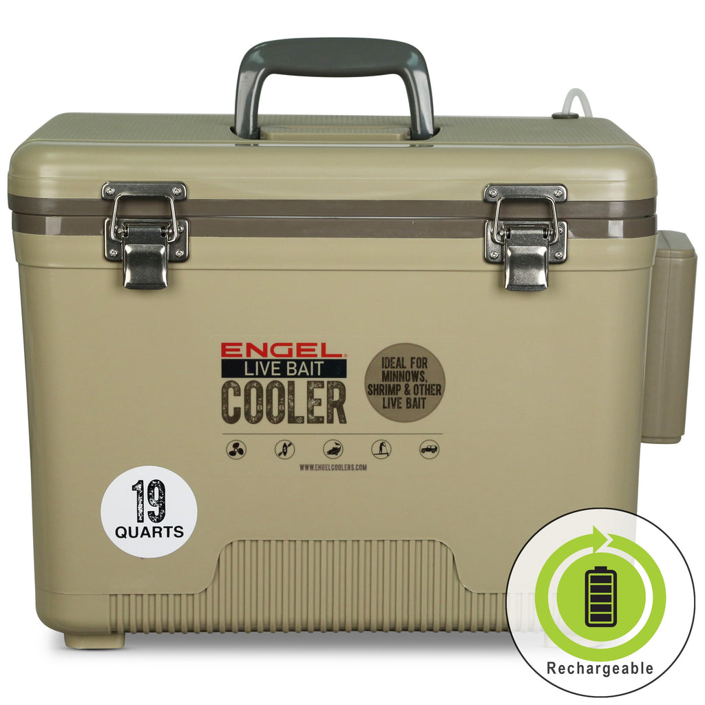 19 Quart Live Bait Cooler, USB-C Rechargeable Aerator and Stainless Hardware for Fishing Trips source image 1