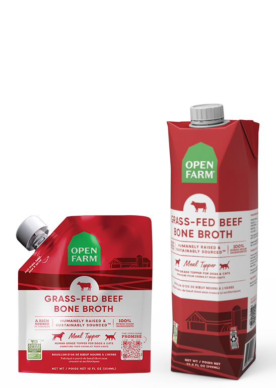 Grass-Fed Beef Bone Broth for Dogs, Collagen-Rich Meal Topper in 12 or 33.8 fl oz Cartons for Daily Meals product image 1