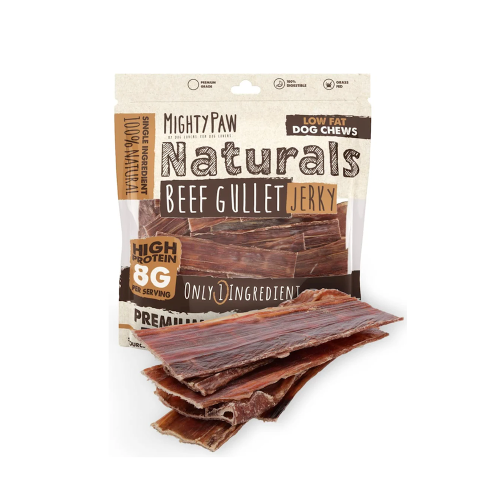 Beef Gullet Jerky Dog Treats, Slow-Dried Single-Ingredient 14 oz Chews for Everyday Rewards source image 1