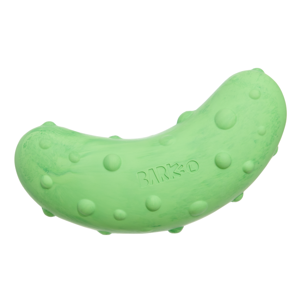 Natural Rubber Pickle Dog Toy for Gnawing and Fetch Play, Squeaky Wobble Design in Three Sizes source image 1