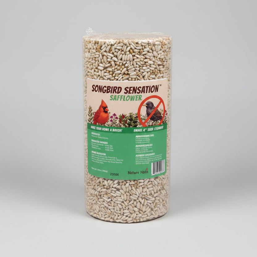 Safflower Seed Cylinder for Wild Birds, 1.9 lb Block with Hollow Center for Compatible Log Feeders source image 1