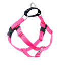 Hot Pink No-Pull Dog Harness, Velvet-Lined Chest Strap, Seven Sizes and Optional Double-Connection Leashes source image 1