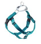 Teal No-Pull Dog Harness for Guided Walks, Front and Back Control Points with Velvet-Lined Chest Strap source image 1