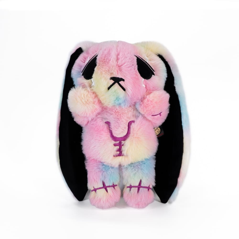Tie-Dye Anxiety Rabbit Plush Set, 50 cm Character with Two Worry Bunnies Stored Inside the Zippered Body source image 1