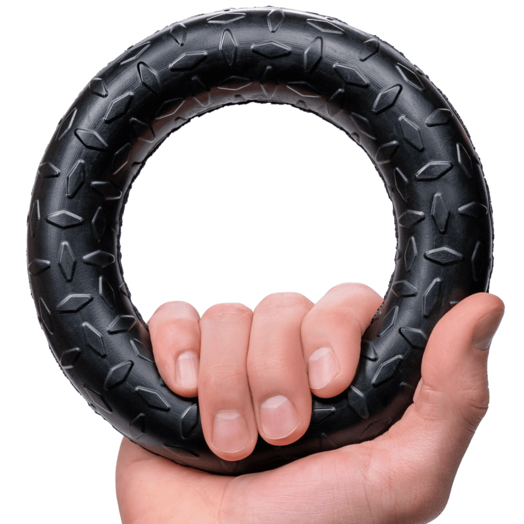 Rubber Dog Chew Toy in a Solid Natural Ring for Medium and Large Power Chewers and Supervised Play source image 1