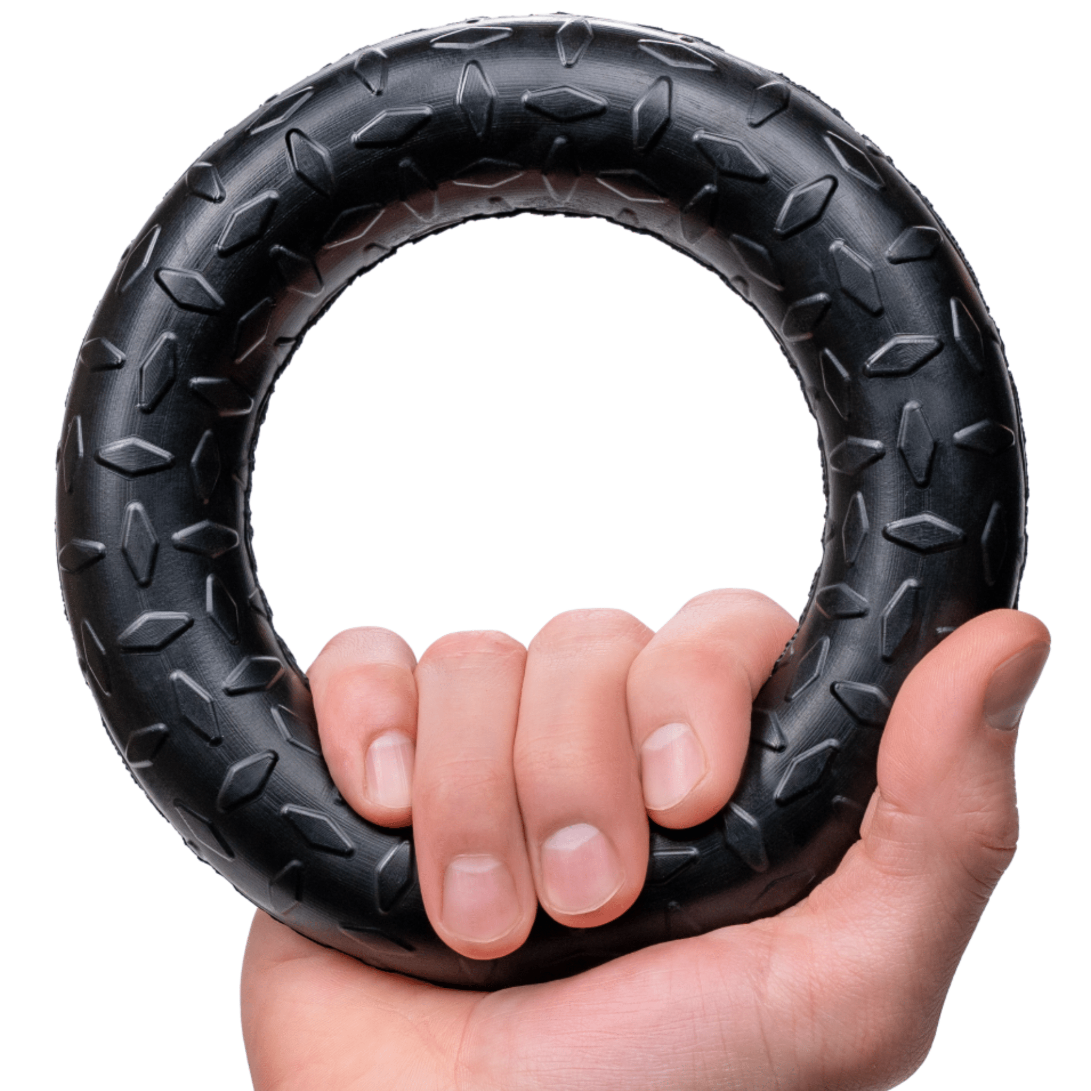 Rubber Dog Chew Toy in a Solid Natural Ring for Medium and Large Power Chewers and Supervised Play source image 1