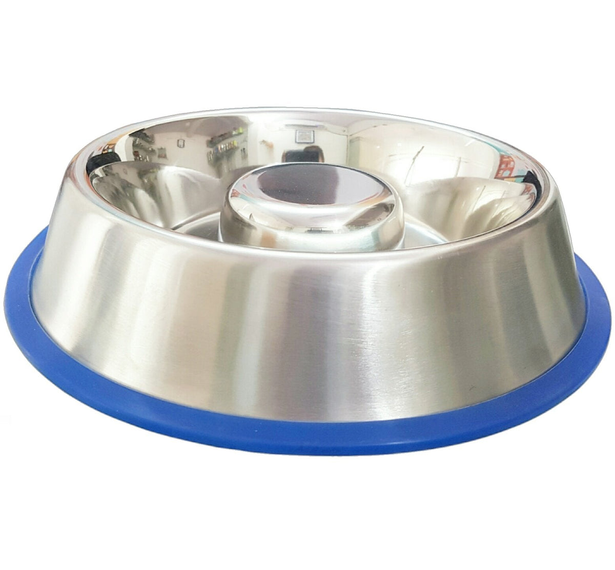 Stainless Steel Slow Feeder Dog Bowl with Non-Slip Silicone Base, Three Capacities for Wet or Dry Food source image 1