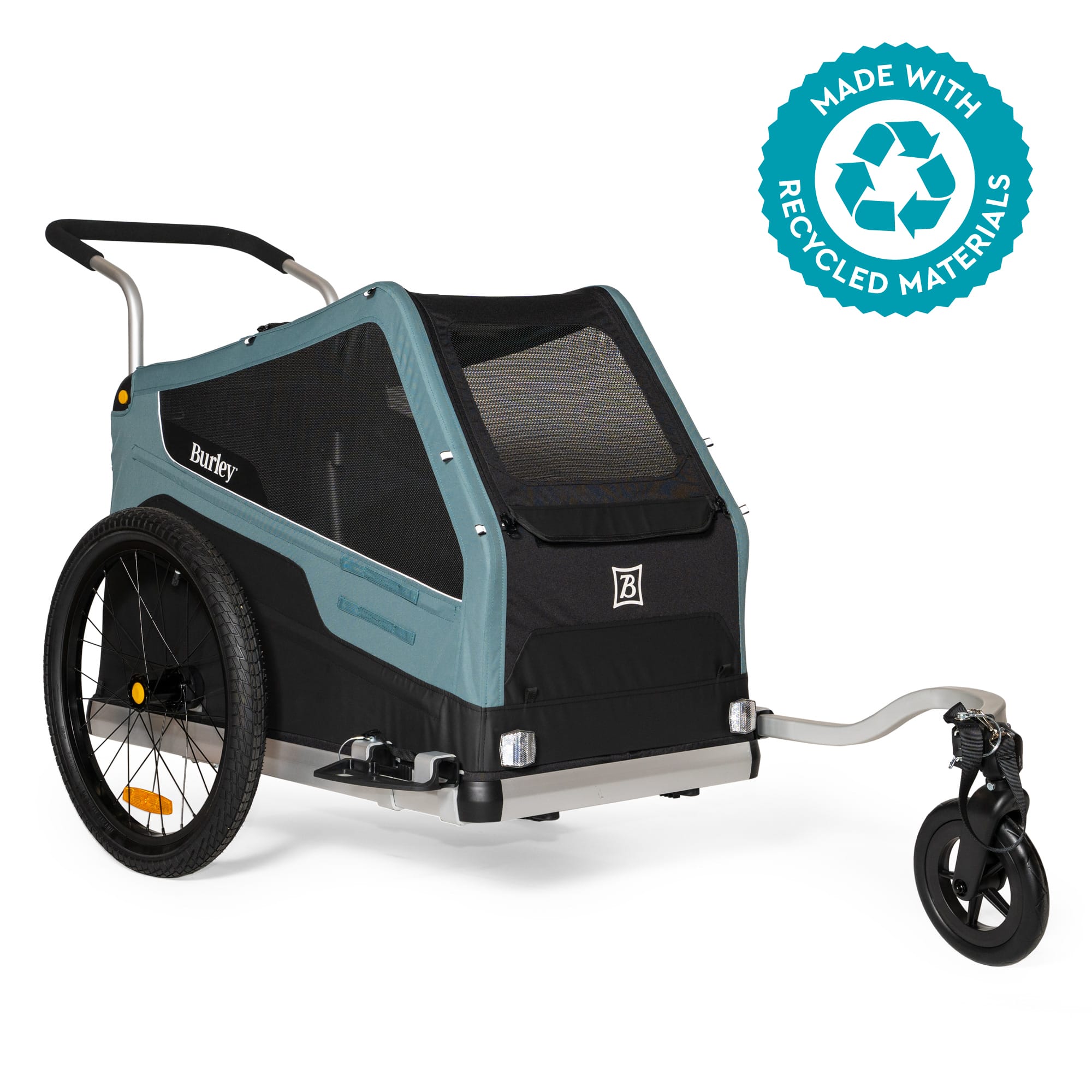 Convertible Dog Bike Trailer and Stroller for Medium or Large Dogs, Roll-Up Windows and 75- or 100-Lb Capacity source image 1