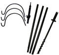 Bird Feeder Pole Set, Heavy-Duty 5-Piece Outdoor Hanger Featuring Three Arms and a Twist-In Ground Socket source image 1