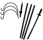 Bird Feeder Pole Set, Heavy-Duty 5-Piece Outdoor Hanger Featuring Three Arms and a Twist-In Ground Socket source image 1