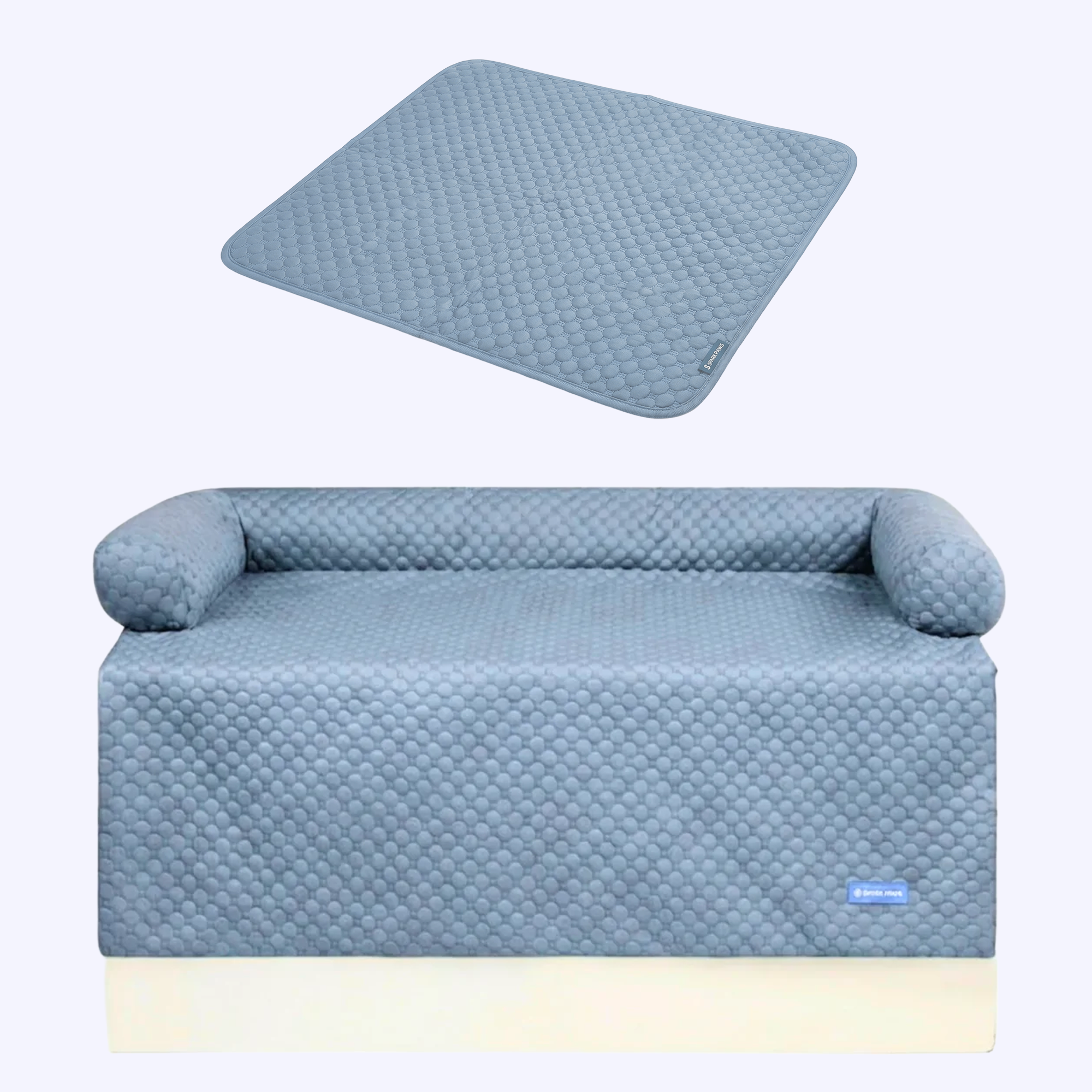 Cooling Dog Bed and Couch Cover Set, Breathable Washable Mat with Non-Slip Base in Multiple Sizes and Patterns source image 1