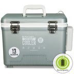 13-Quart Live Bait Cooler and USB-C Rechargeable Aerator, Stainless-Hardware Fishing Box with Carry Strap source image 1