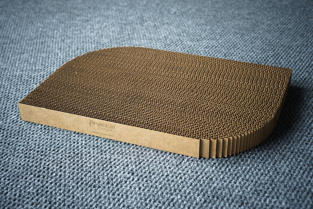Rectangular Cat Scratcher Pad, Double-Sided Heavy-Duty Corrugate Board Sized 17 x 10 Inches for Lounging source image 1