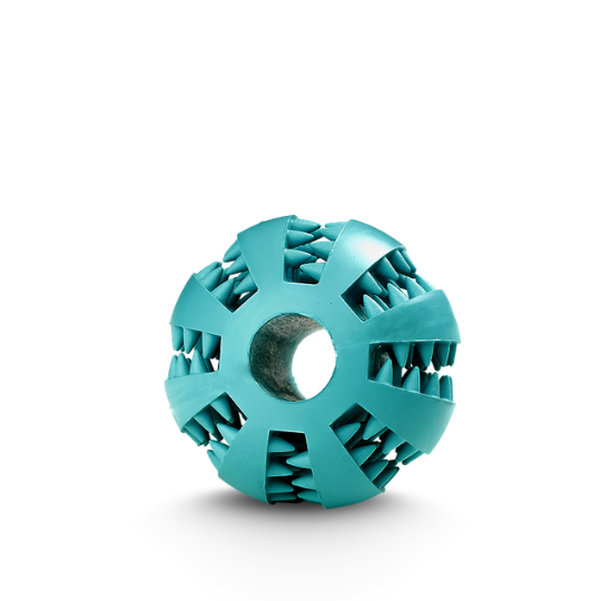 Natural Rubber Treat-Dispensing Dog Toy, Flexible Dental Chew Ball for Fetch in 6 cm and 7 cm Sizes source image 1
