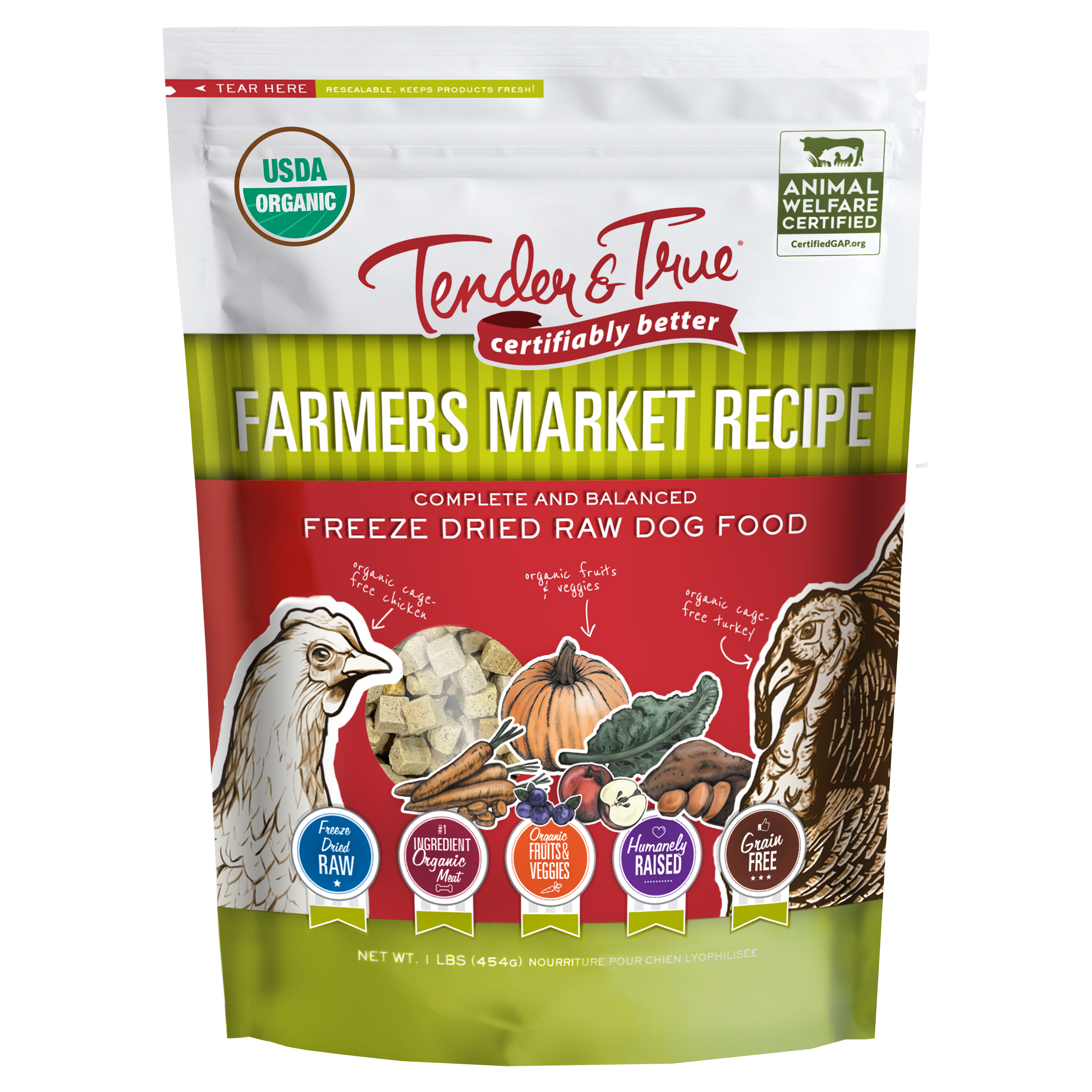 Organic Freeze-Dried Raw Dog Food with Chicken and Turkey, Grain-Free Complete Meal or Topper source image 1