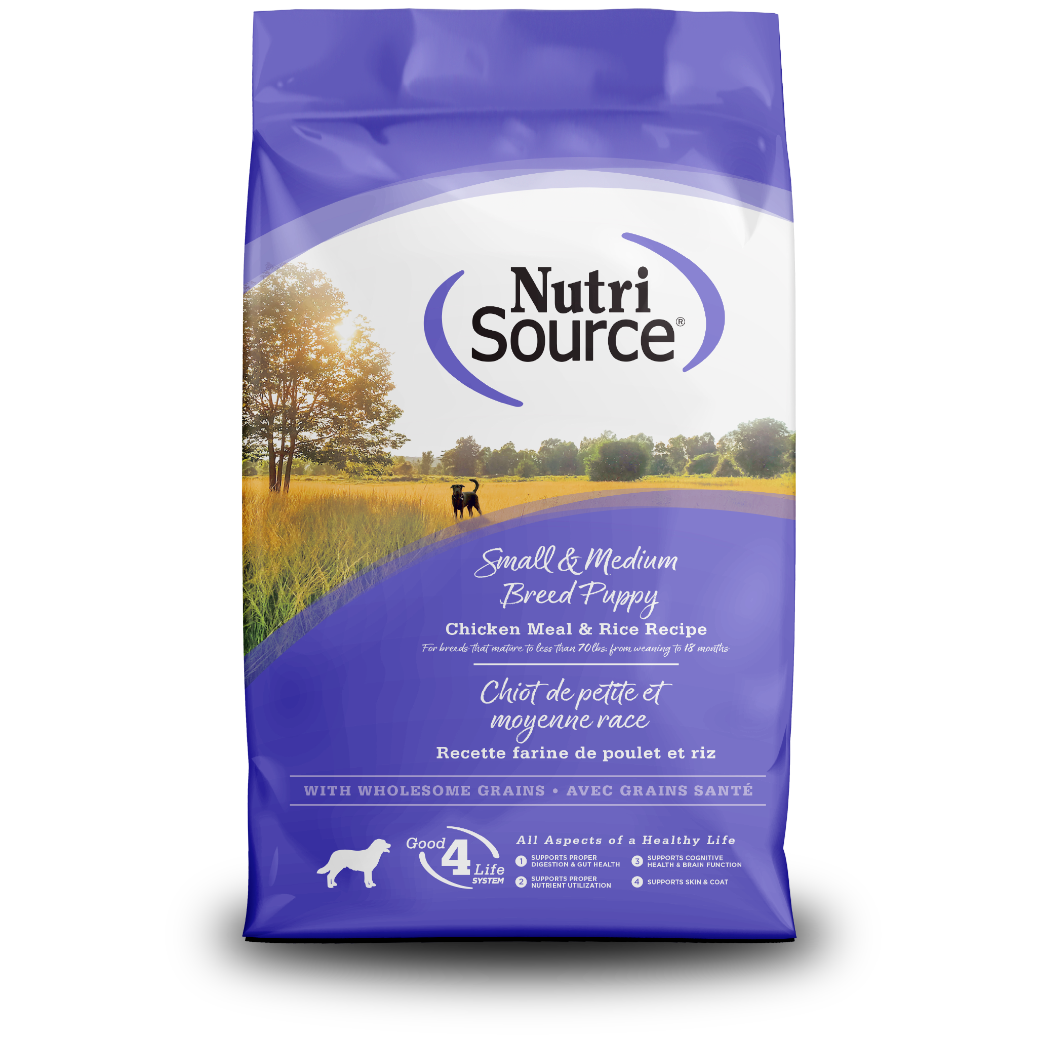 Small & Medium Breed Puppy - Chicken Meal & Rice Recipe (front of bag)