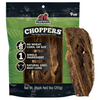 Best Single Ingredient Dog Treats. Redbarn Choppers dog treat package with a single ingredient treat on a white background. Natural 100% Beef Lung.