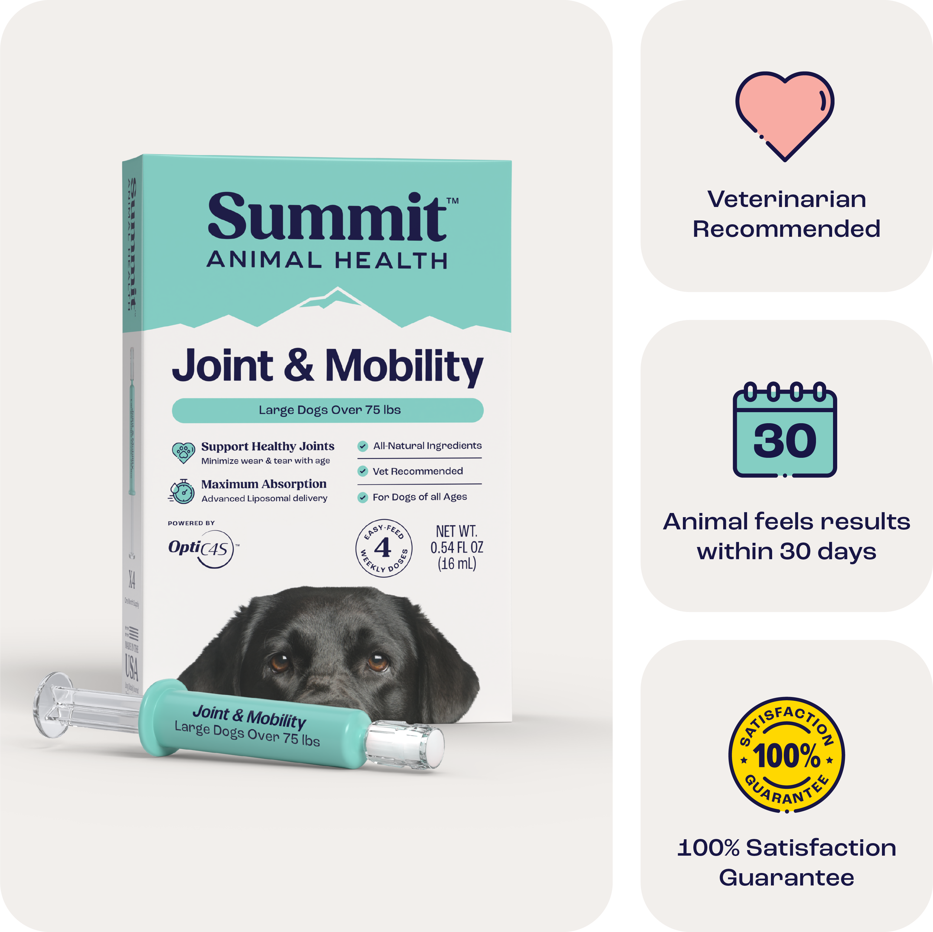 Large Dog Joint Supplement in Weekly Liquid Doses for Dogs Over 75 lb, Offered as Single and Multi-Box Packs source image 1