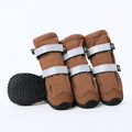 Waterproof Dog Rain Boots in Brown, Four-Shoe Set for Mud, Snow and Wet Walks across Eight Sizes source image 1