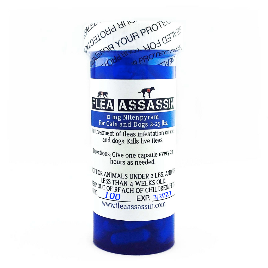 Oral Flea Treatment Capsules for Cats and Dogs Weighing 2–25 lb, Blue Label Bottle of 100 Doses source image 1