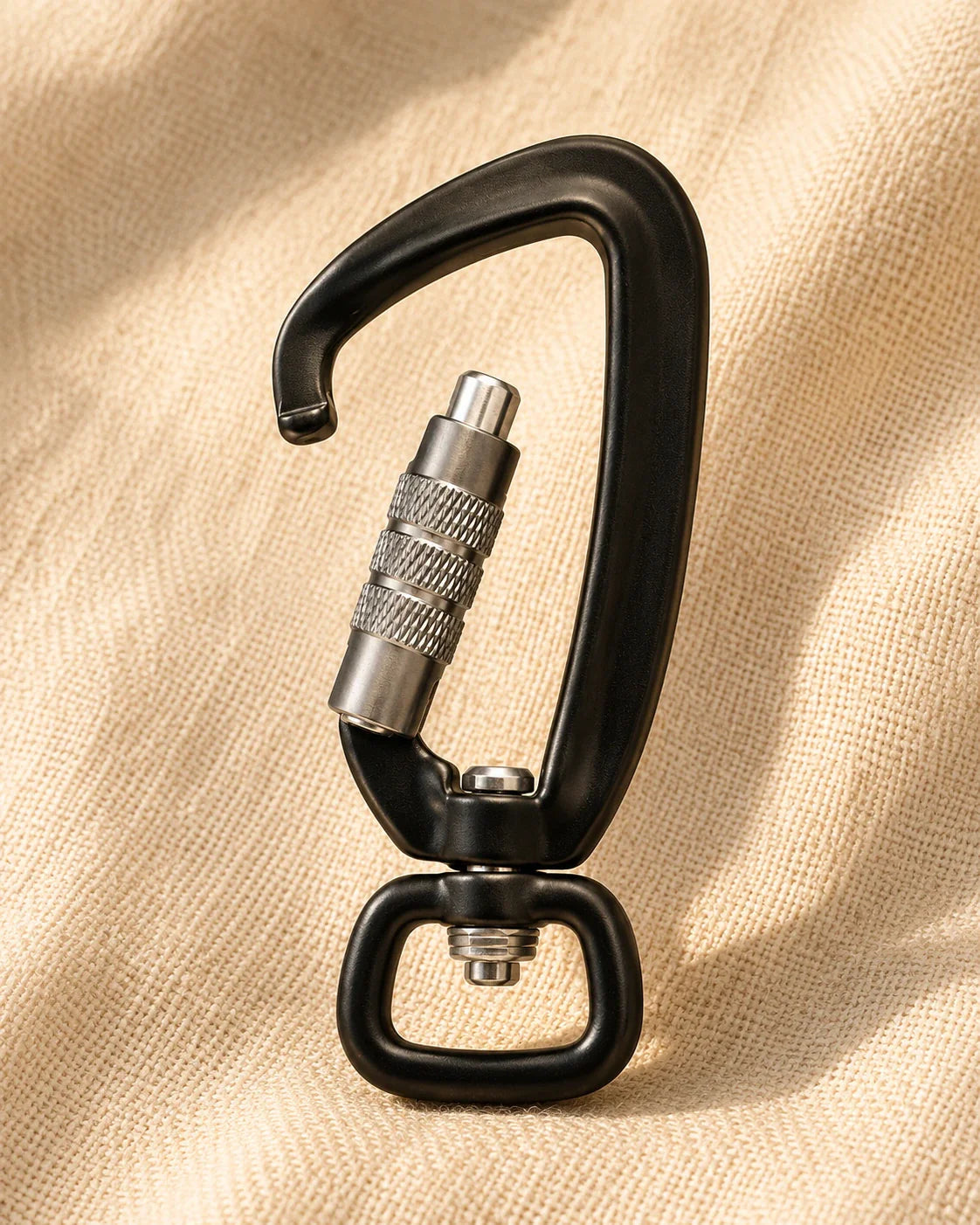 Locking Dog Leash Carabiner Black