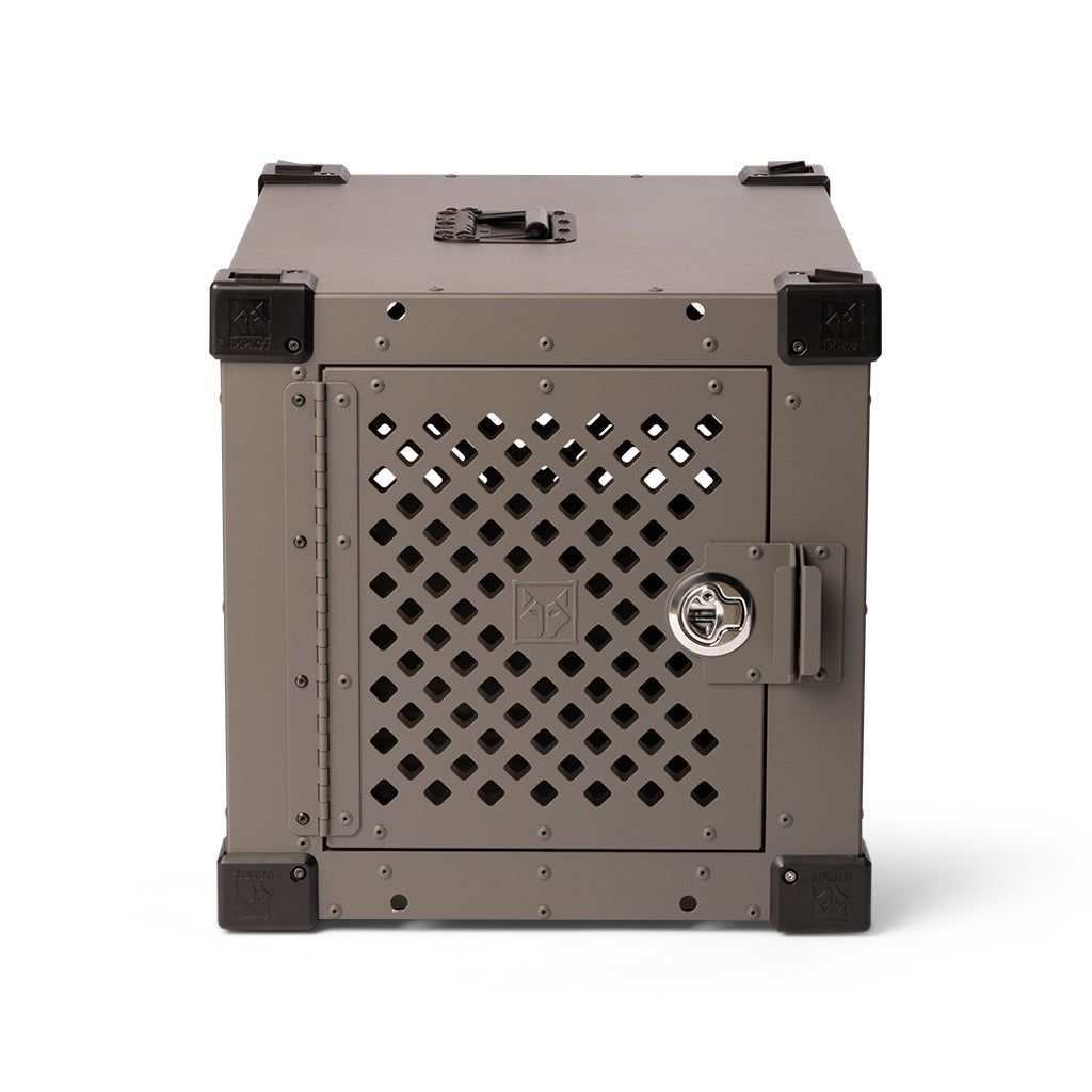 Mini Stationary Aluminum Dog Crate 24" / Gray