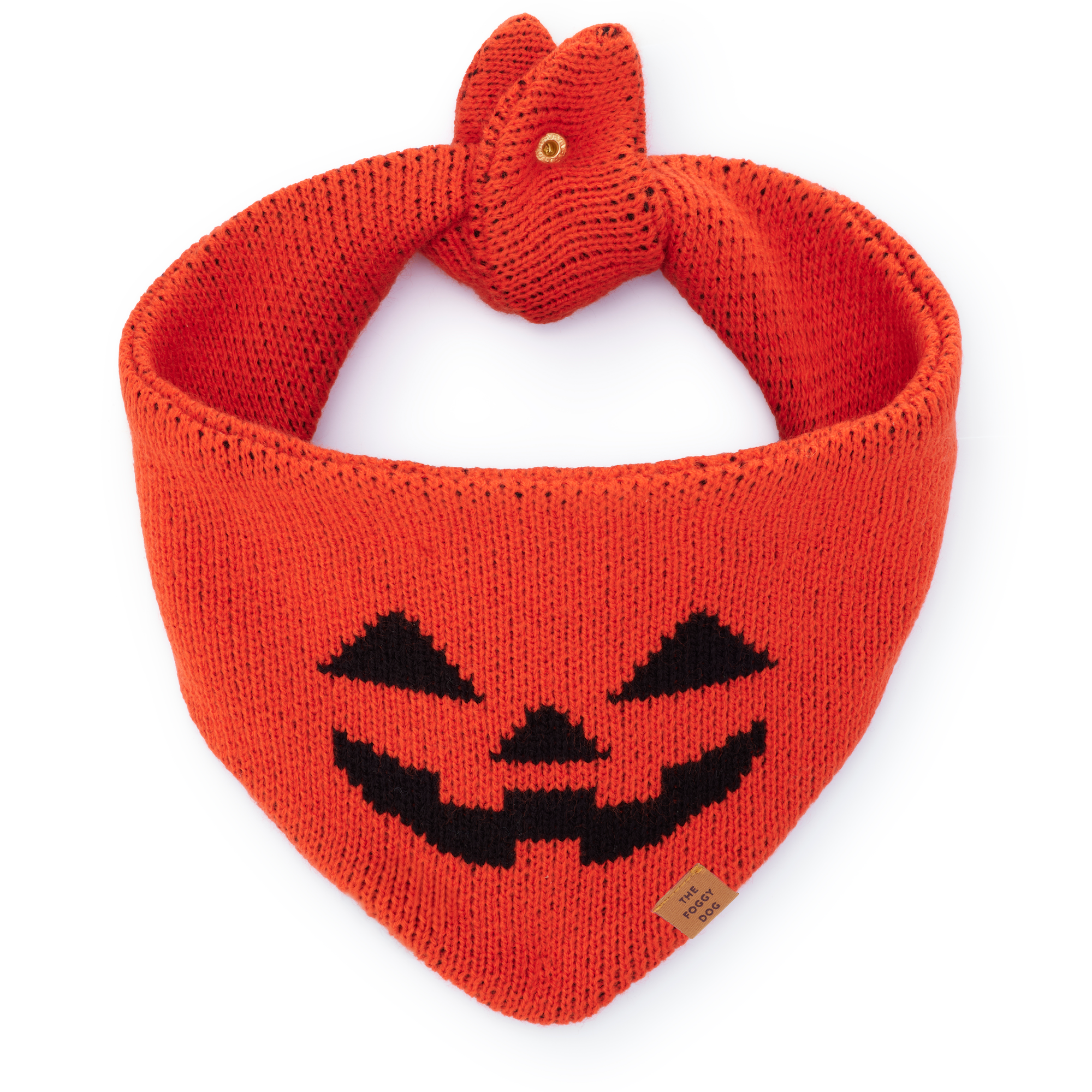 Jack-o’-Lantern Knit Dog Bandana S - up to 13”