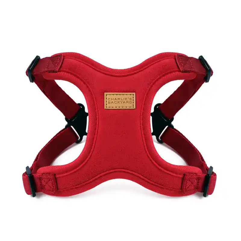 Breathable Adjustable Step-In Dog Harness Red / S