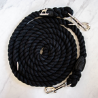 Hands-Free Cotton Rope Dog Leash 6 ft / Black