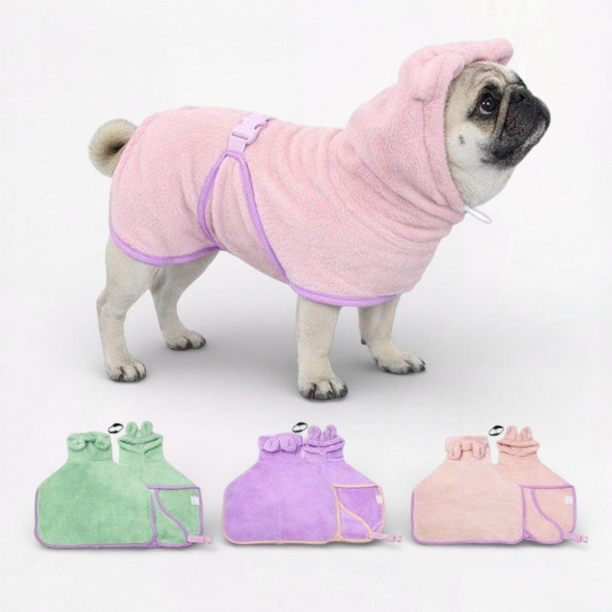 Pug Hooded Bathrobe product image 1