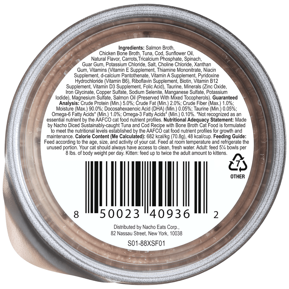 Tuna and Cod Wet Cat Food in Salmon Broth with Flaked Texture for Hydration and Complete Daily Nutrition product image 2