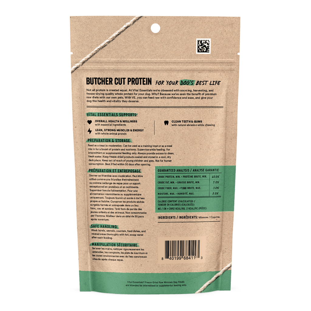 Freeze-Dried Whole Minnow Dog Treats for High-Value Rewards, Single-Protein Bites in Two Bag Sizes source image 2