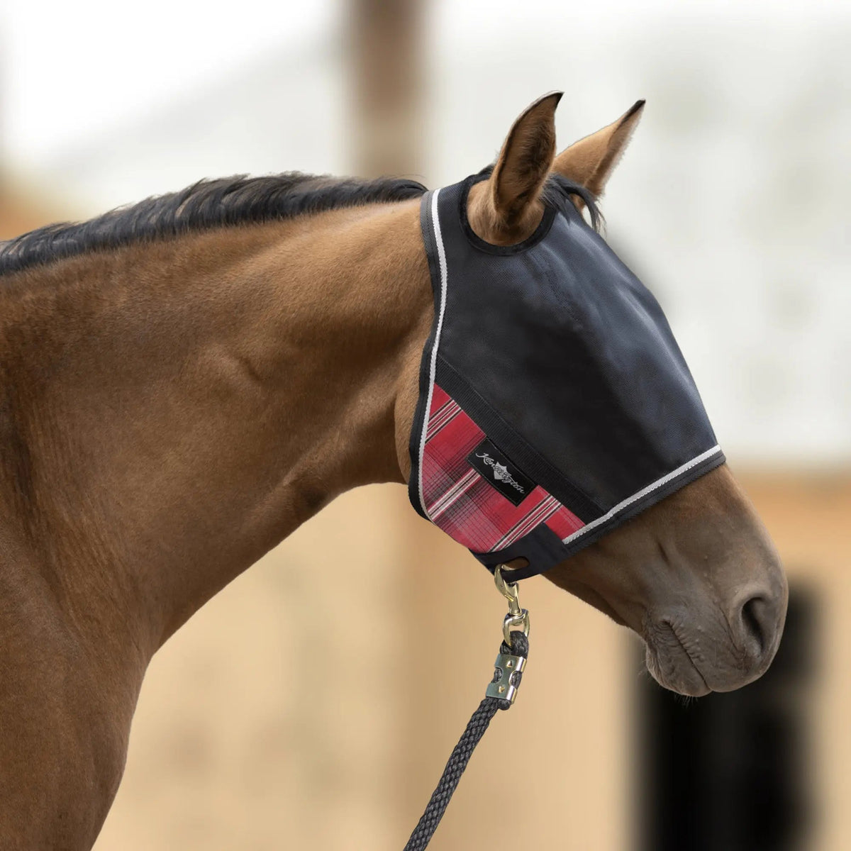 90% UV-Blocking Horse Fly Mask and Halter, Breathable Fleece-Lined Protection for Year-Round Wear source image 2