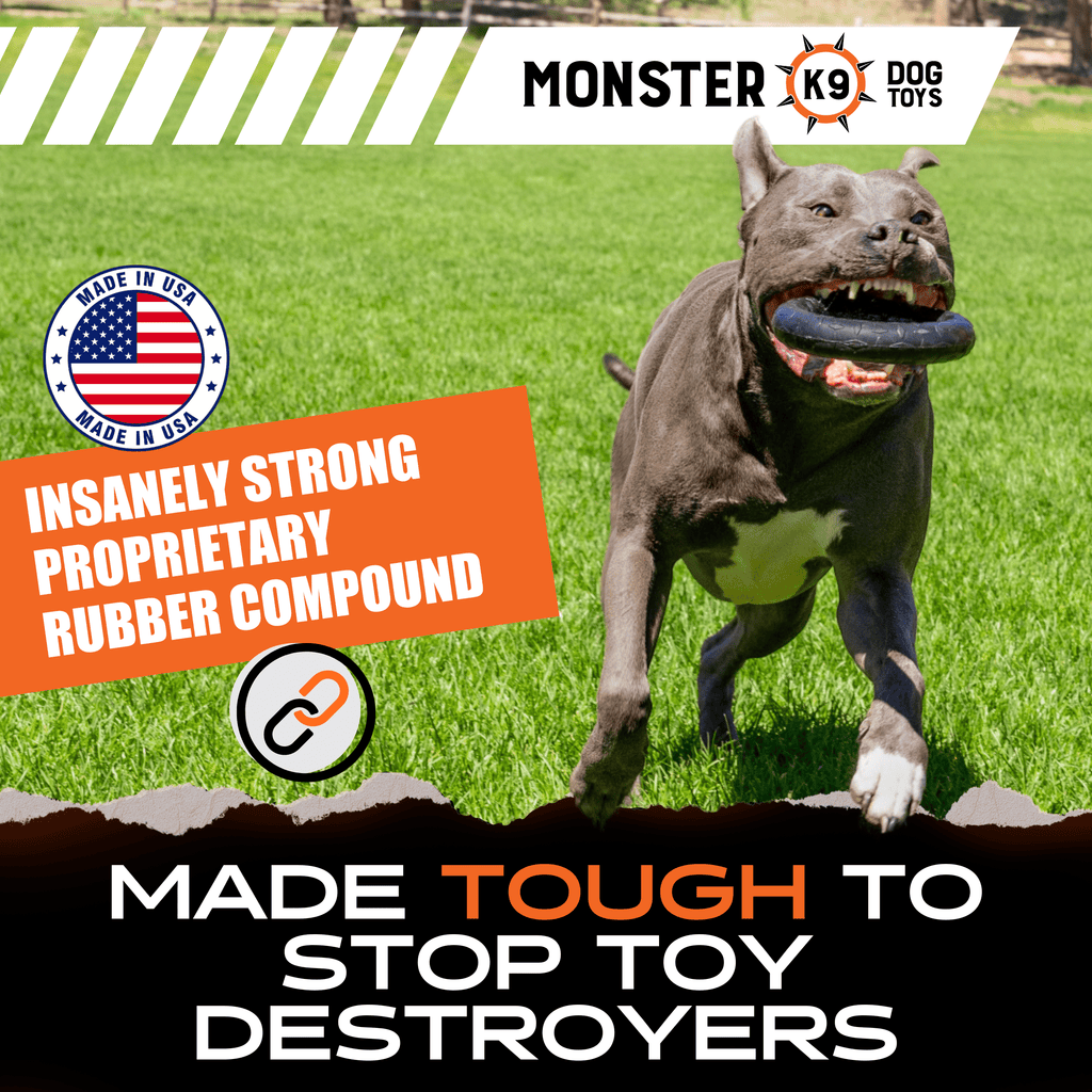 Rubber Dog Chew Toy in a Solid Natural Ring for Medium and Large Power Chewers and Supervised Play source image 2