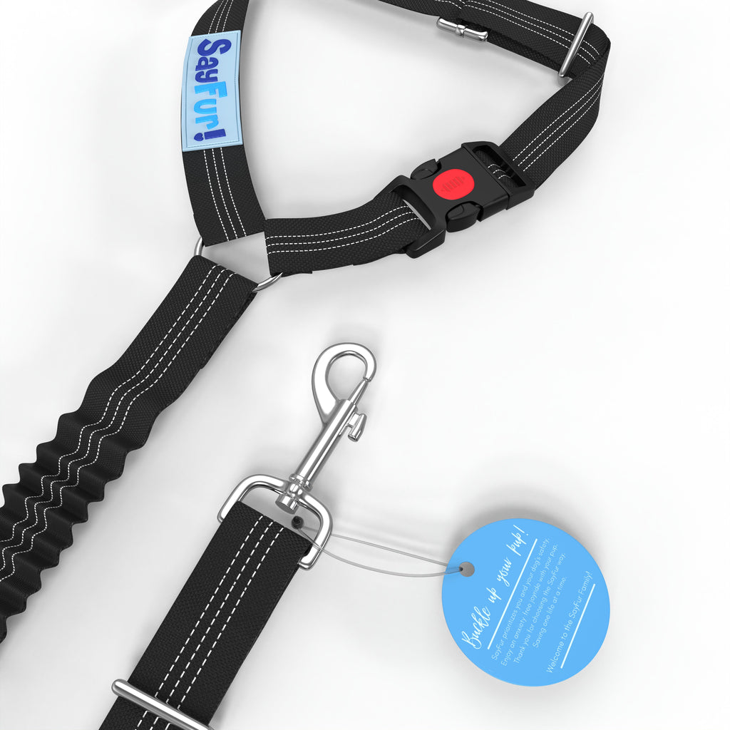 Headrest Dog Seat Belt Restraint for Vehicle Travel with Adjustable Length and Harness Attachment product image 2